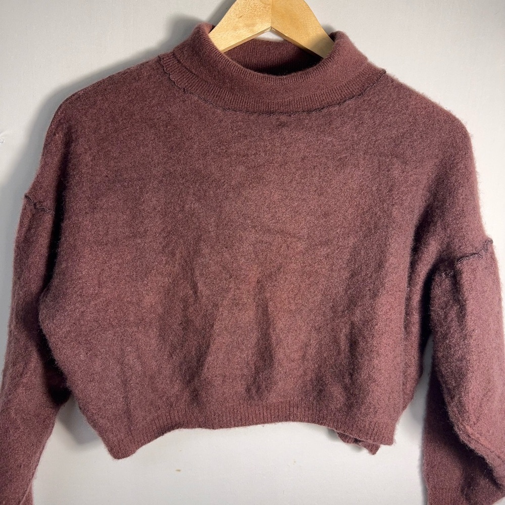 Free‎ People Cropped Turtleneck Sweater XS 100% Cashmere